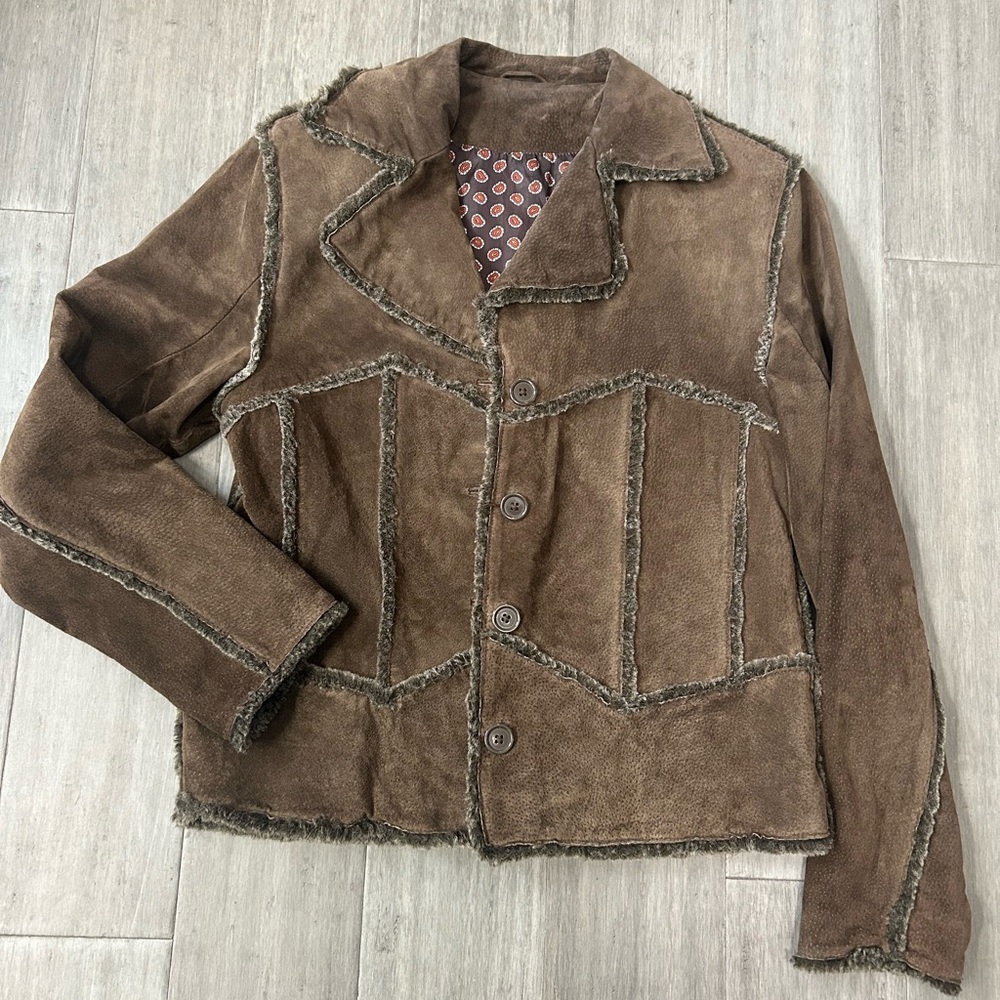 B lucid Brown real leatherJacket